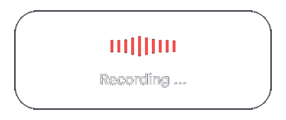 PulseScribe recording overlay showing sound waves and recording status